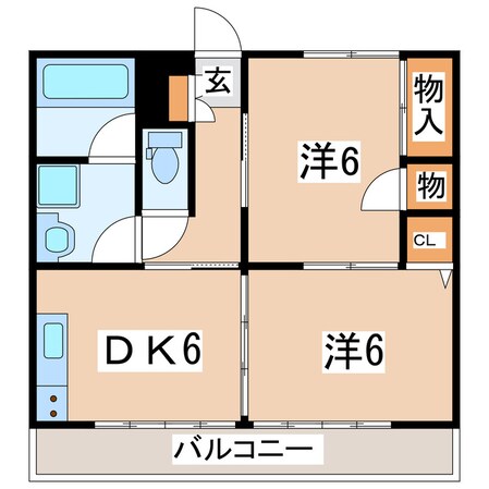 郡山駅 バス20分  郡山高校下車：停歩1分 2階の物件間取画像